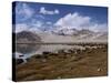 High Mountain Lake and Mountain Peaks, Beside the Karakoram Highway, China-Alison Wright-Stretched Canvas