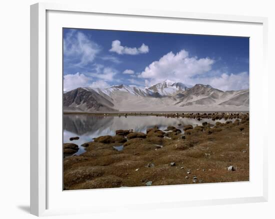 High Mountain Lake and Mountain Peaks, Beside the Karakoram Highway, China-Alison Wright-Framed Photographic Print