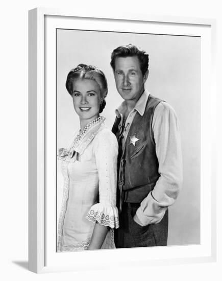 HIGH NOON, 1952 directed by FRED ZINNEMANN Grace Kelly and Lloyd Bridges (b/w photo)-null-Framed Photo