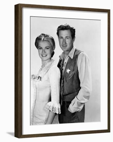 HIGH NOON, 1952 directed by FRED ZINNEMANN Grace Kelly and Lloyd Bridges (b/w photo)-null-Framed Photo