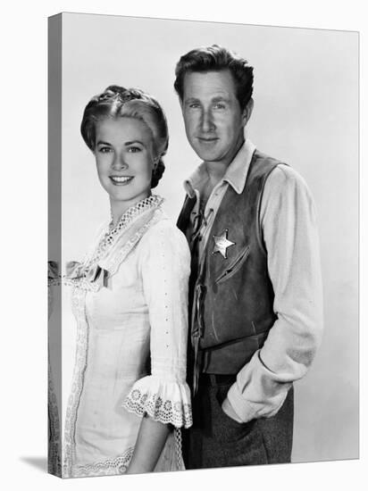 HIGH NOON, 1952 directed by FRED ZINNEMANN Grace Kelly and Lloyd Bridges (b/w photo)-null-Stretched Canvas