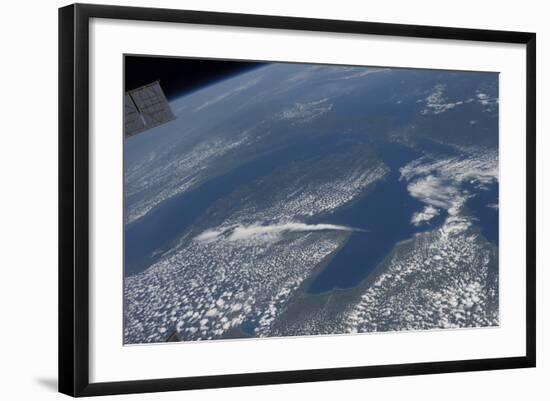 High Oblique View of Lake Michigan, Lake Huron and the State of Michigan-null-Framed Photographic Print