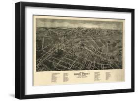 High Point, North Carolina - Panoramic Map-Lantern Press-Framed Art Print