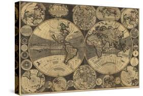 High-Quality Antique Map-megastocker-Stretched Canvas