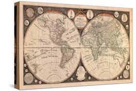 High-Quality Antique Map-megastocker-Stretched Canvas