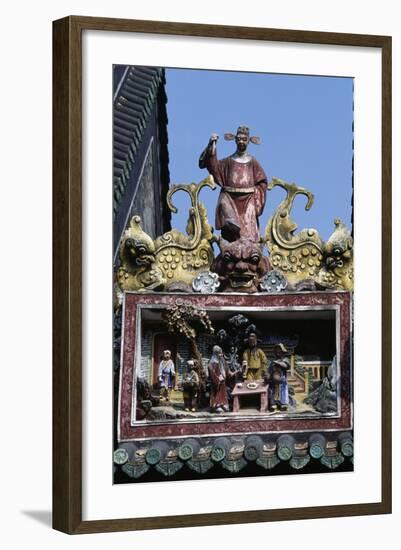 High-Relief Statue with Male Figure and Fantastic Animals in Ancestral Temple of Chen Family-null-Framed Giclee Print