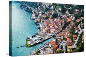 High Resolution Aerial View of the Picturesque Colorful Italian Town Argegno by Lake Como. European-mervas-Stretched Canvas