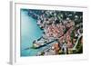 High Resolution Aerial View of the Picturesque Colorful Italian Town Argegno by Lake Como. European-mervas-Framed Photographic Print