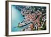 High Resolution Aerial View of the Picturesque Colorful Italian Town Argegno by Lake Como. European-mervas-Framed Photographic Print