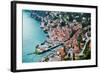 High Resolution Aerial View of the Picturesque Colorful Italian Town Argegno by Lake Como. European-mervas-Framed Photographic Print