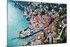 High Resolution Aerial View of the Picturesque Colorful Italian Town Argegno by Lake Como. European-mervas-Mounted Photographic Print