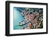 High Resolution Aerial View of the Picturesque Colorful Italian Town Argegno by Lake Como. European-mervas-Framed Photographic Print