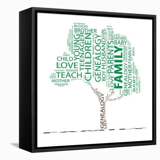 High Resolution Concept Or Conceptual Green Text Word Cloud Or Tagcloud As A Tree Isolated-bestdesign36-Framed Stretched Canvas