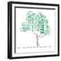 High Resolution Concept Or Conceptual Green Text Word Cloud Or Tagcloud As A Tree Isolated-bestdesign36-Framed Art Print