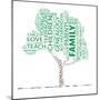 High Resolution Concept Or Conceptual Green Text Word Cloud Or Tagcloud As A Tree Isolated-bestdesign36-Mounted Art Print