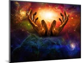 High Resolution Hands And Light-rolffimages-Mounted Art Print