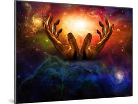 High Resolution Hands And Light-rolffimages-Mounted Art Print