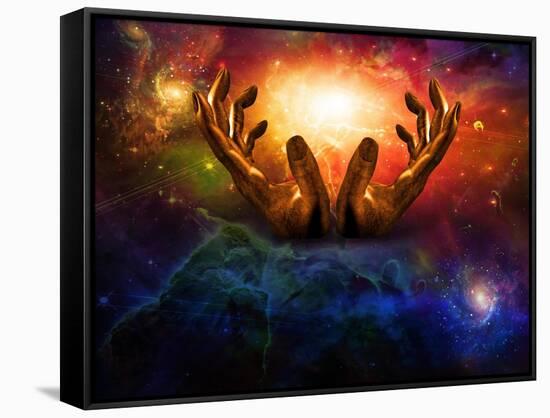 High Resolution Hands And Light-rolffimages-Framed Stretched Canvas