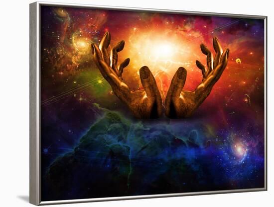 High Resolution Hands And Light-rolffimages-Framed Art Print