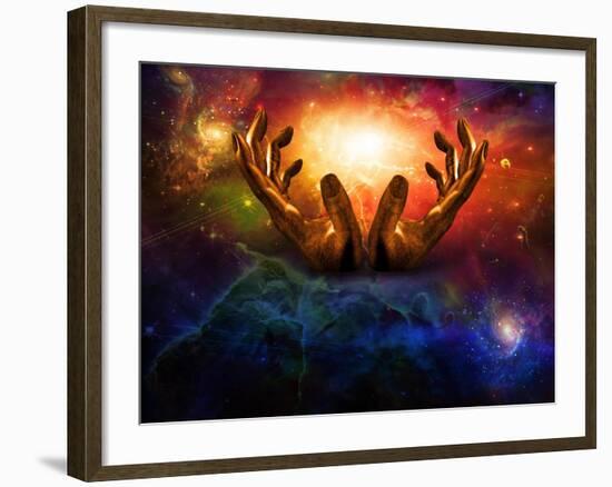 High Resolution Hands And Light-rolffimages-Framed Art Print