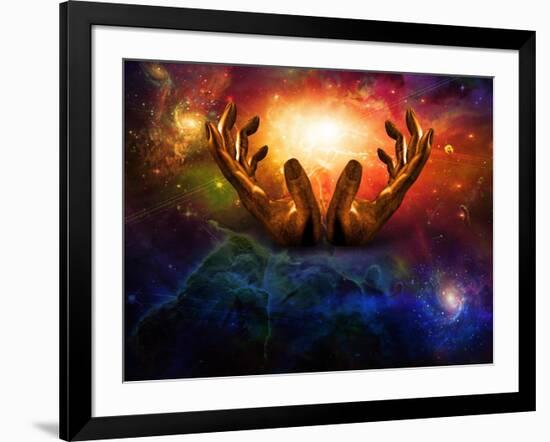 High Resolution Hands And Light-rolffimages-Framed Art Print