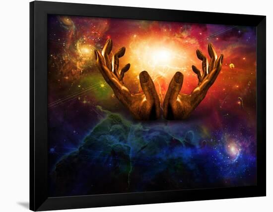 High Resolution Hands And Light-rolffimages-Framed Art Print