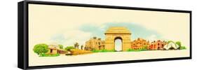 High Resolution Water Color Illustration Delhi City-trentemoller-Framed Stretched Canvas