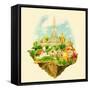High Resolution Watercolor Illustration Bangkok City-trentemoller-Framed Stretched Canvas
