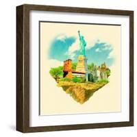 High Resolution Watercolor Illustration New York City-trentemoller-Framed Art Print