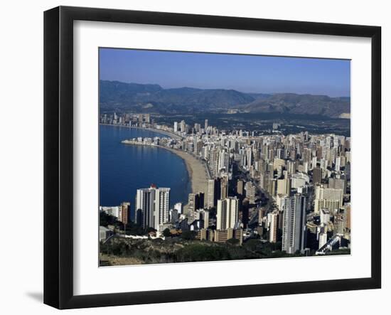 High Rise Apartments Lining Beach Zone, Benidorm, Costa Blanca, Valencia Region, Spain-Tony Waltham-Framed Photographic Print