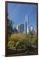 High-Rise Buildings Along from Inside Central Park on a Sunny Fall Day, New York-Greg Probst-Framed Photographic Print