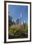 High-Rise Buildings Along from Inside Central Park on a Sunny Fall Day, New York-Greg Probst-Framed Premium Photographic Print