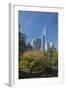 High-Rise Buildings Along from Inside Central Park on a Sunny Fall Day, New York-Greg Probst-Framed Photographic Print