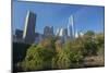 High-Rise Buildings Along from Inside Central Park on a Sunny Fall Day, New York-Greg Probst-Mounted Photographic Print