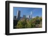 High-Rise Buildings Along from Inside Central Park on a Sunny Fall Day, New York-Greg Probst-Framed Photographic Print