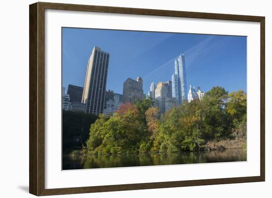 High-Rise Buildings Along from Inside Central Park on a Sunny Fall Day, New York-Greg Probst-Framed Photographic Print