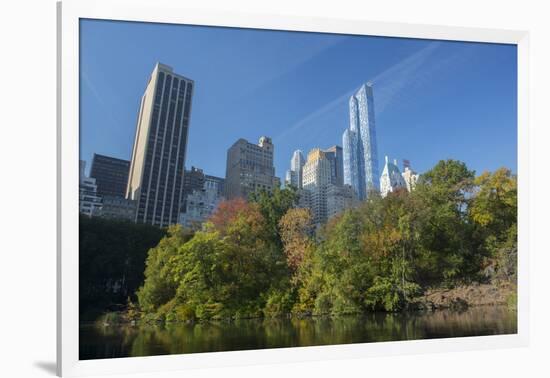 High-Rise Buildings Along from Inside Central Park on a Sunny Fall Day, New York-Greg Probst-Framed Photographic Print