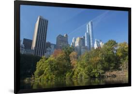 High-Rise Buildings Along from Inside Central Park on a Sunny Fall Day, New York-Greg Probst-Framed Photographic Print