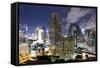 High Rise Buildings of Bangkok at Night from Rembrandt Hotel and Towers-Lee Frost-Framed Stretched Canvas