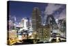 High Rise Buildings of Bangkok at Night from Rembrandt Hotel and Towers-Lee Frost-Stretched Canvas