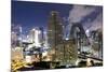 High Rise Buildings of Bangkok at Night from Rembrandt Hotel and Towers-Lee Frost-Mounted Photographic Print