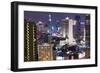 High Rise Buildings of Bangkok at Night from Rembrandt Hotel and Towers-Lee Frost-Framed Photographic Print