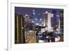 High Rise Buildings of Bangkok at Night from Rembrandt Hotel and Towers-Lee Frost-Framed Photographic Print