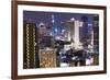 High Rise Buildings of Bangkok at Night from Rembrandt Hotel and Towers-Lee Frost-Framed Photographic Print