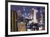 High Rise Buildings of Bangkok at Night from Rembrandt Hotel and Towers-Lee Frost-Framed Photographic Print