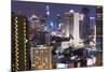 High Rise Buildings of Bangkok at Night from Rembrandt Hotel and Towers-Lee Frost-Mounted Photographic Print
