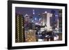 High Rise Buildings of Bangkok at Night from Rembrandt Hotel and Towers-Lee Frost-Framed Photographic Print