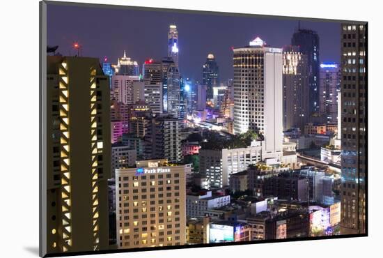 High Rise Buildings of Bangkok at Night from Rembrandt Hotel and Towers-Lee Frost-Mounted Photographic Print