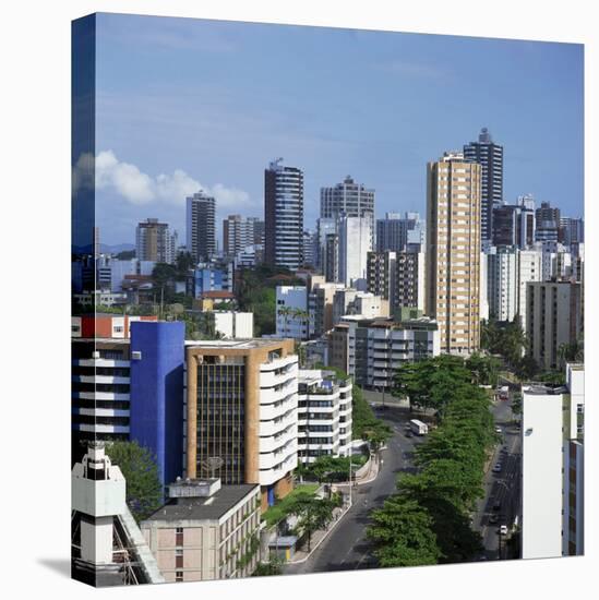 High Rise Buildings on the City Skyline of Salvador in Bahia State in Brazil, South America-Geoff Renner-Stretched Canvas