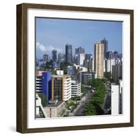 High Rise Buildings on the City Skyline of Salvador in Bahia State in Brazil, South America-Geoff Renner-Framed Photographic Print